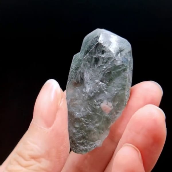 Etched green phantom quartz from Pakistan — alternate view