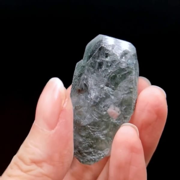Etched green phantom quartz from Pakistan — detail view