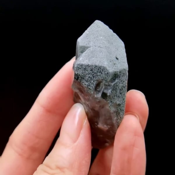Etched green phantom quartz from Pakistan — detail view