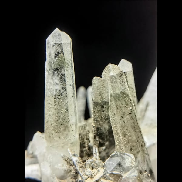 Icy green phantom quartz cluster from Inner Mongolia — complete view