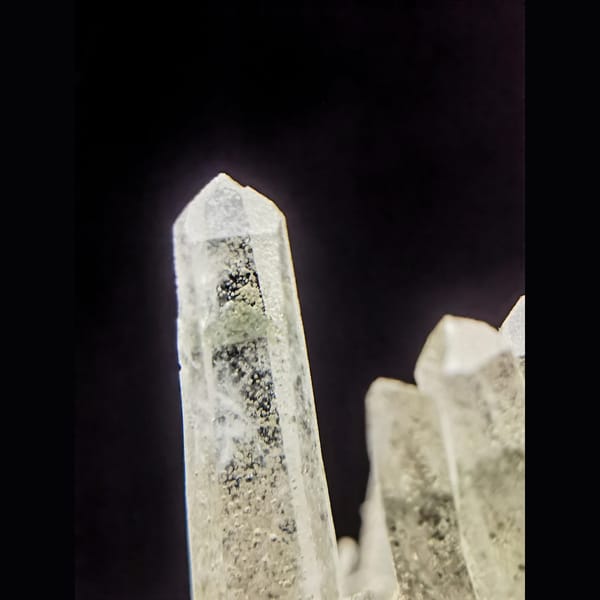 Icy green phantom quartz cluster from Inner Mongolia — alternate view