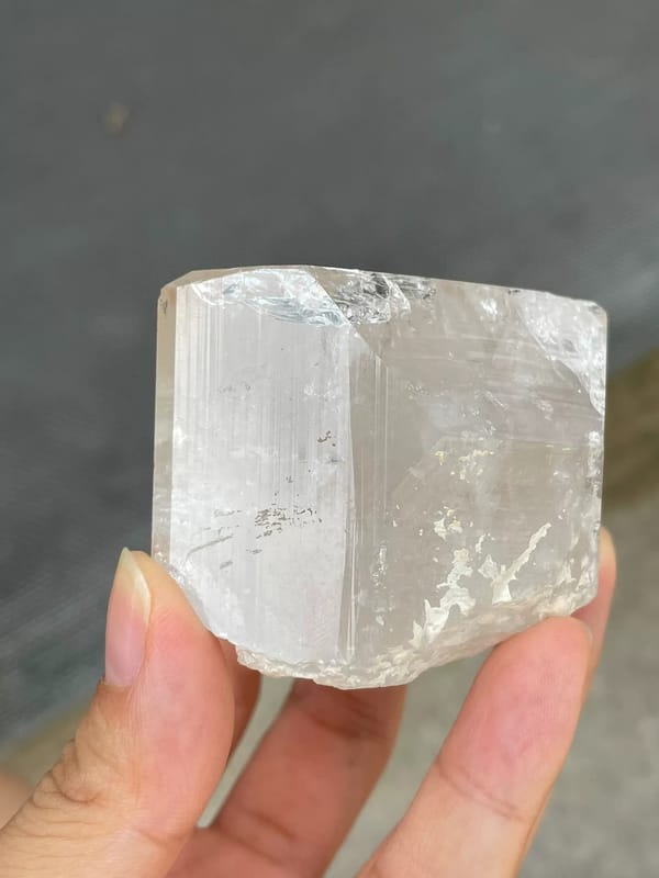 Translucent Gray Topaz Crystal — Pakistan — individual mineral specimen view 2