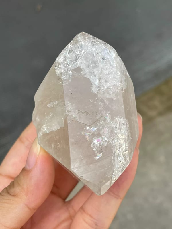 Translucent Gray Topaz Crystal — Pakistan — individual mineral specimen view 4