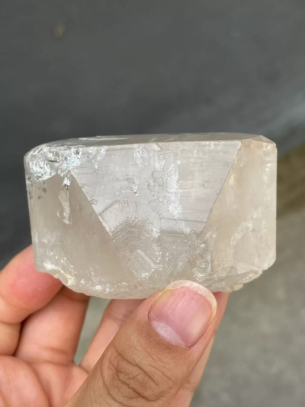 Translucent Gray Topaz Crystal — Pakistan — individual mineral specimen view 5