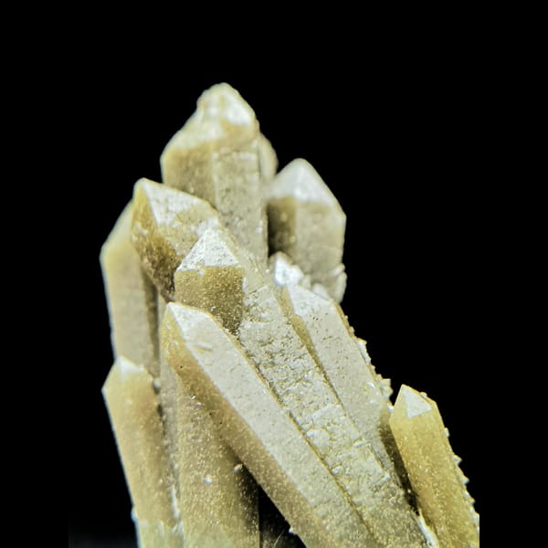 Small sage-green quartz cluster from Inner Mongolia — detail view