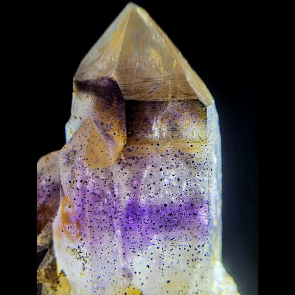 Purple phantom skeletal quartz from Namibia — complete view