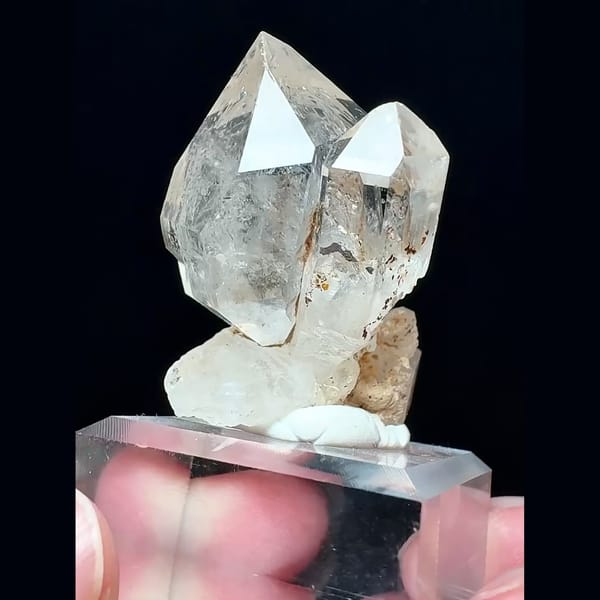 Skeletal rainbow quartz flower from Namibia — alternate view