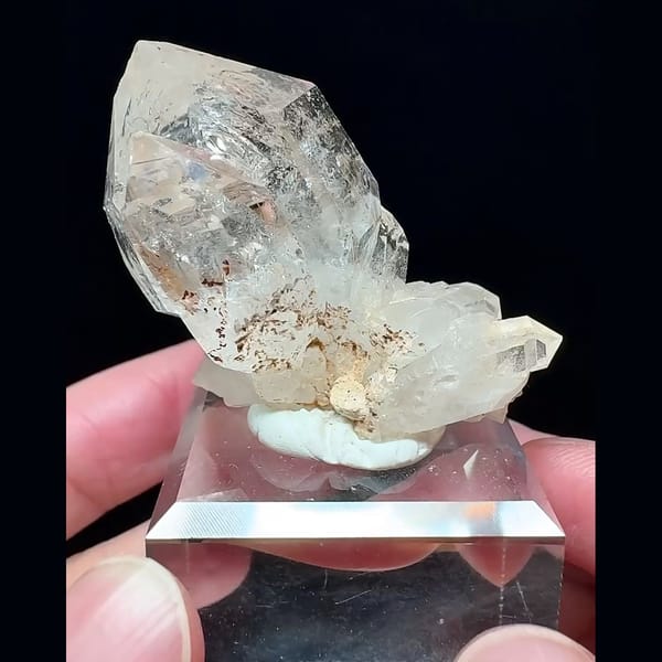 Skeletal rainbow quartz flower from Namibia — alternate view