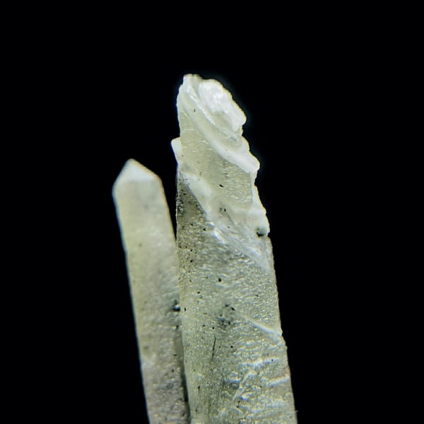 Green quartz crystal pair from Inner Mongolia — alternate view