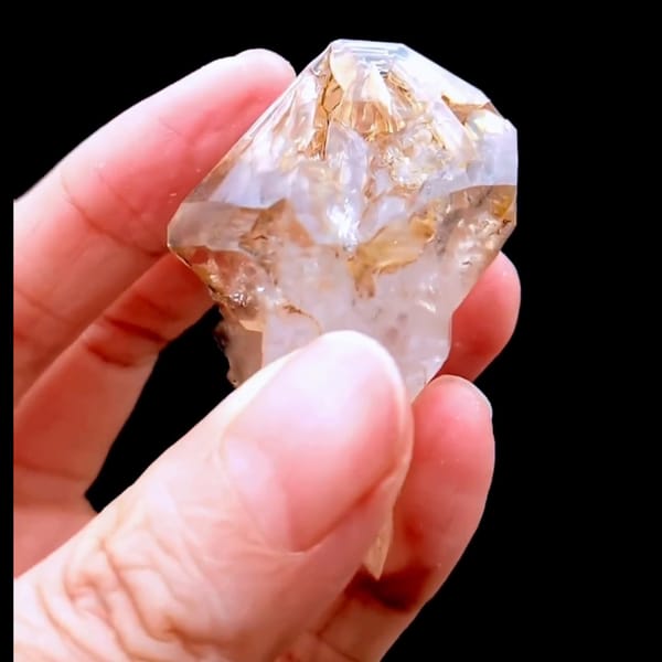 Yellow mud skeletal quartz from Namibia — alternate view