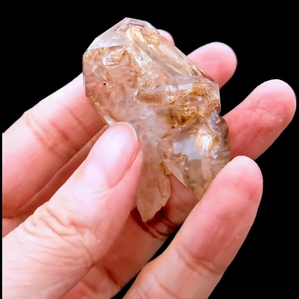 Yellow mud skeletal quartz from Namibia — detail view