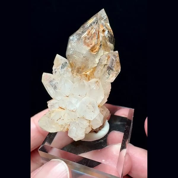 Skeletal quartz flower from Namibia — complete view