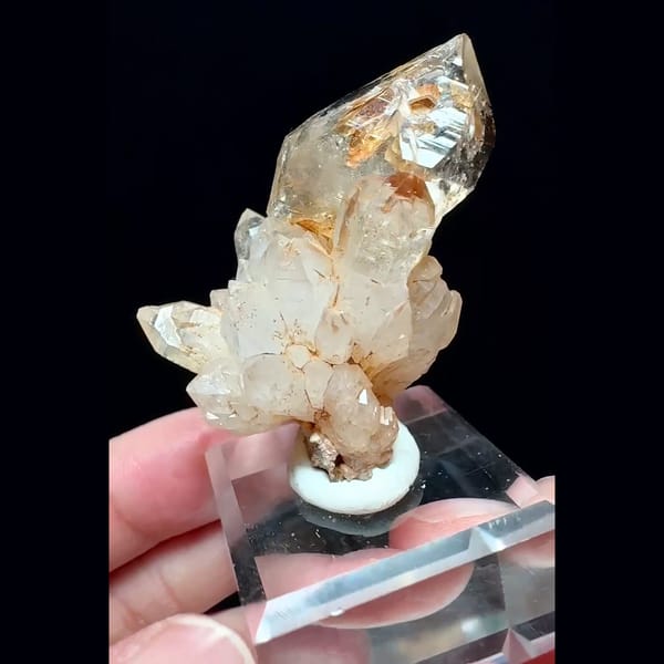 Skeletal quartz flower from Namibia — alternate view