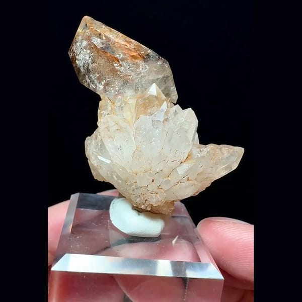 Skeletal quartz flower from Namibia — alternate view