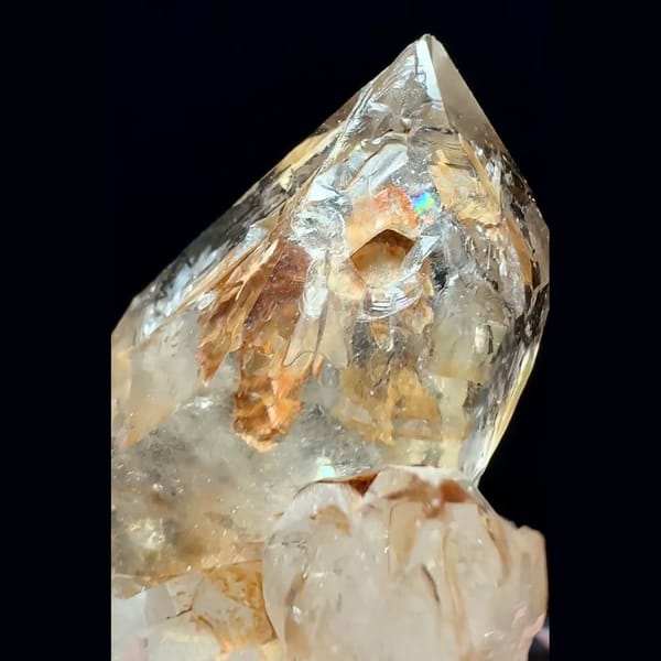 Skeletal quartz flower from Namibia — detail view