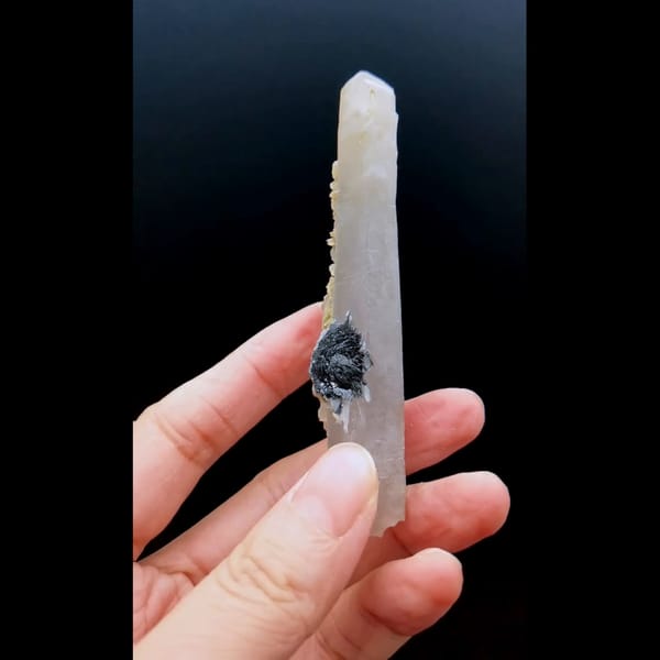 Quartz with specularite and calcite from Inner Mongolia — alternate view