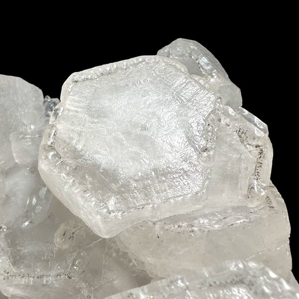 Flat hexagonal coin calcite crystals from Fujian — alternate view
