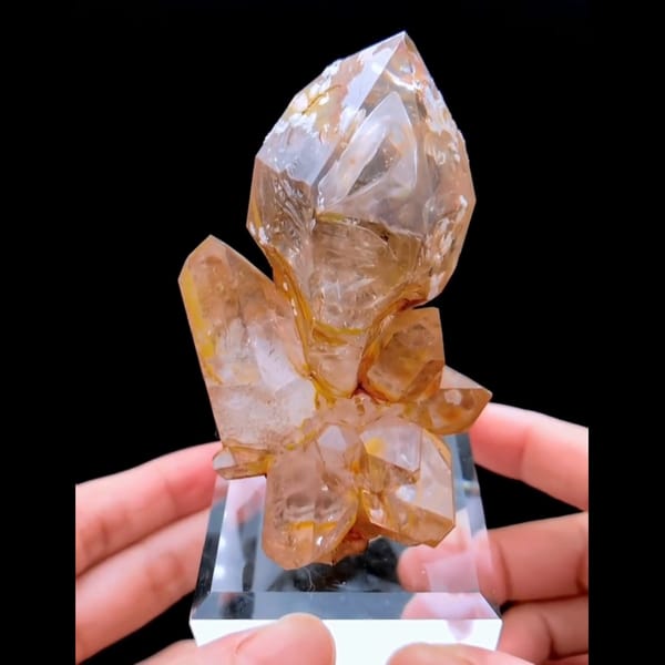 Large skeletal quartz flower from Namibia — complete view