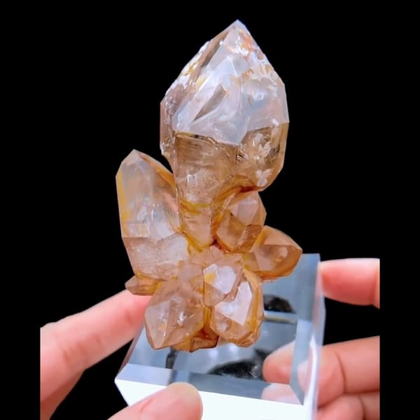 Large skeletal quartz flower from Namibia — alternate view