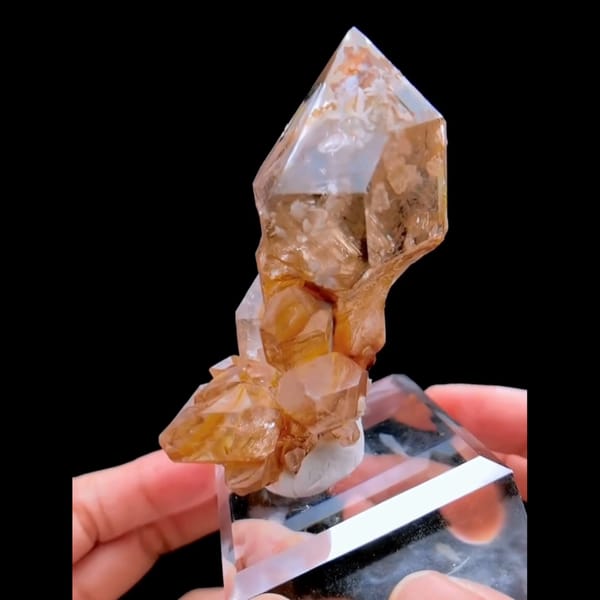 Large skeletal quartz flower from Namibia — alternate view