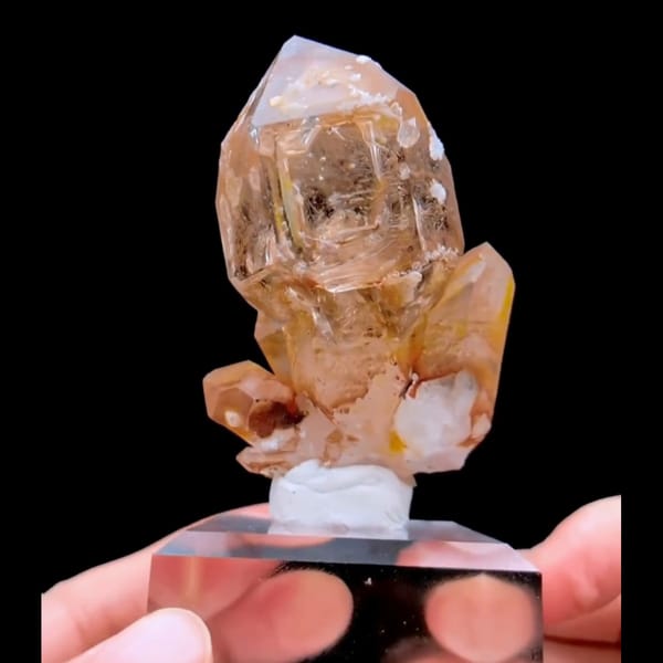 Large skeletal quartz flower from Namibia — detail view