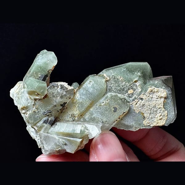 Himalayan green phantom quartz cluster from Pakistan — complete view