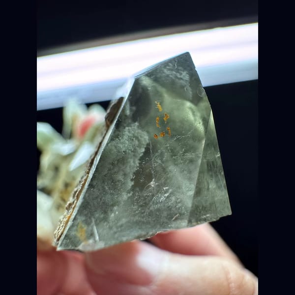 Himalayan green phantom quartz cluster from Pakistan — alternate view
