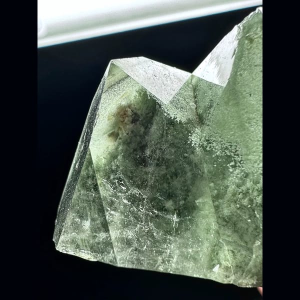 Himalayan green phantom quartz cluster from Pakistan — detail view