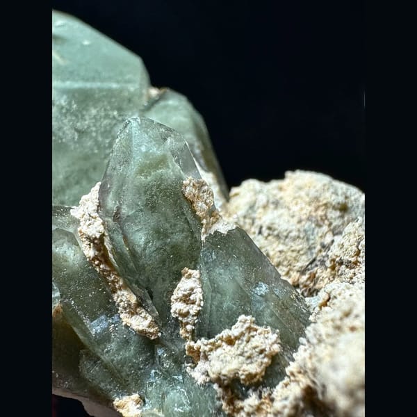 Himalayan green phantom quartz cluster from Pakistan — detail view