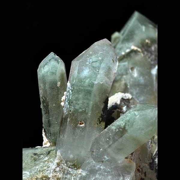 Himalayan green phantom quartz cluster from Pakistan — detail view
