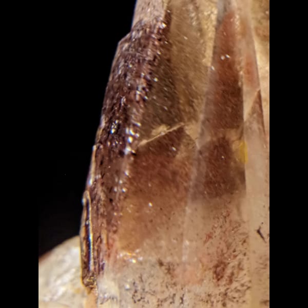 Red phantom quartz cluster from Orange River South Africa — complete view