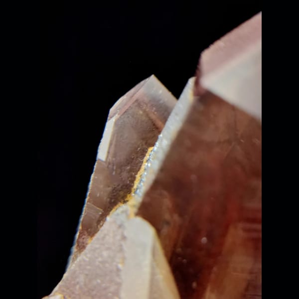 Red phantom quartz cluster from Orange River South Africa — alternate view
