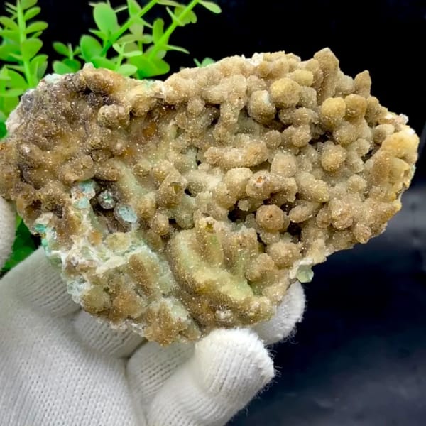 Pale sugary hemimorphite coating quartz — complete view
