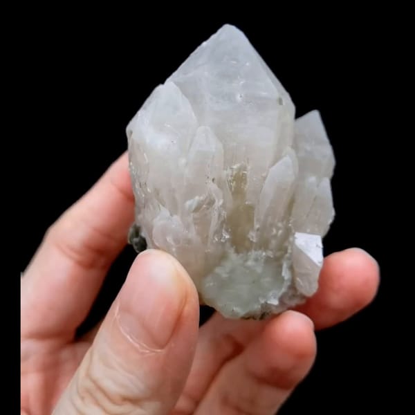 Interference quartz with associates from Inner Mongolia — detail view
