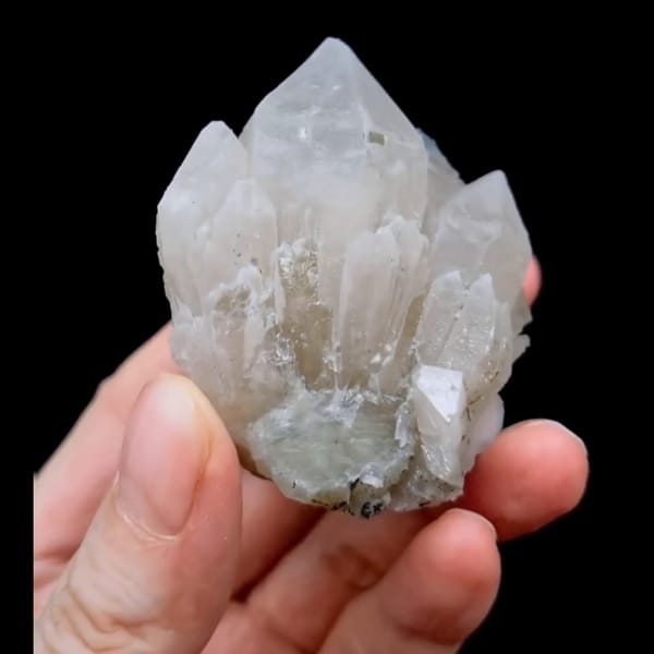 Interference quartz with associates from Inner Mongolia — detail view