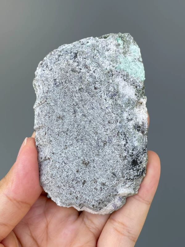 Green Beryl Crystals on Dark Matrix — Wenshan, Yunnan — full specimen view 4 of 5