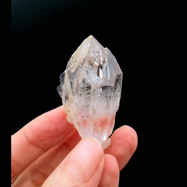Skeletal quartz cluster from Namibia — alternate view