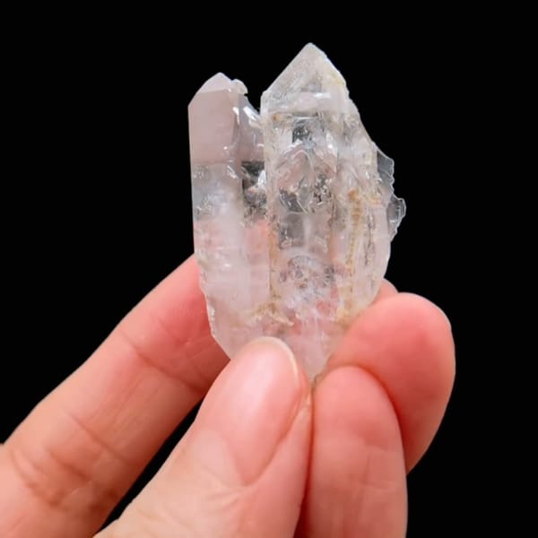 Skeletal quartz cluster from Namibia — detail view