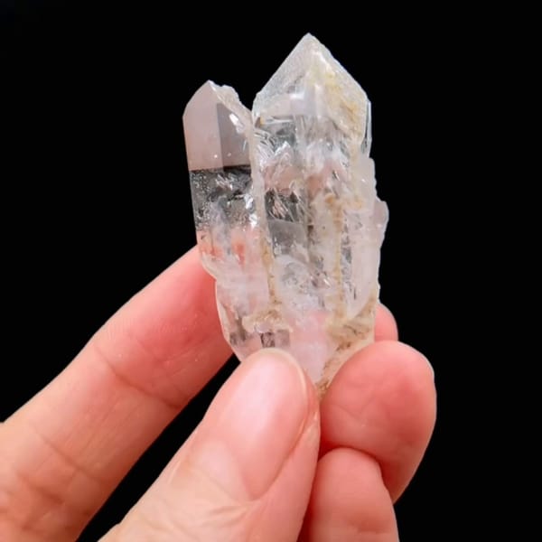 Skeletal quartz cluster from Namibia — detail view