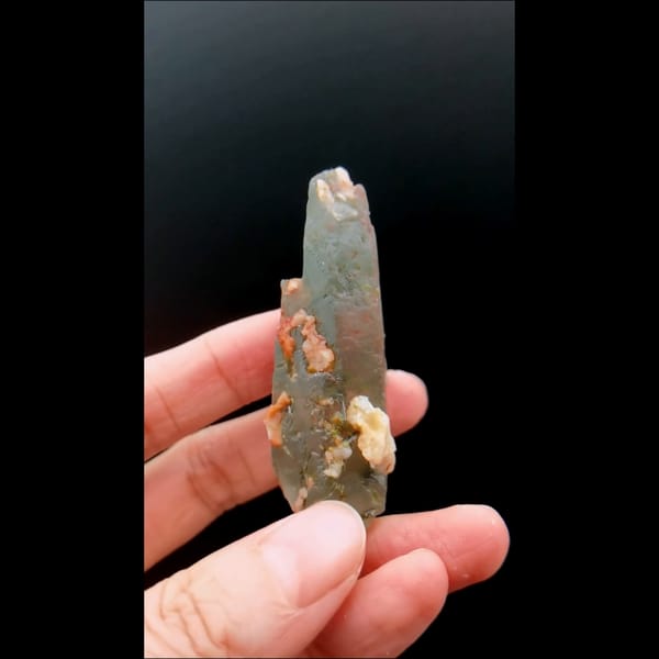 Green tourmaline with quartz — complete view