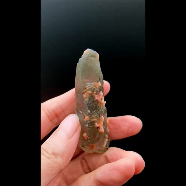 Green tourmaline with quartz — alternate view