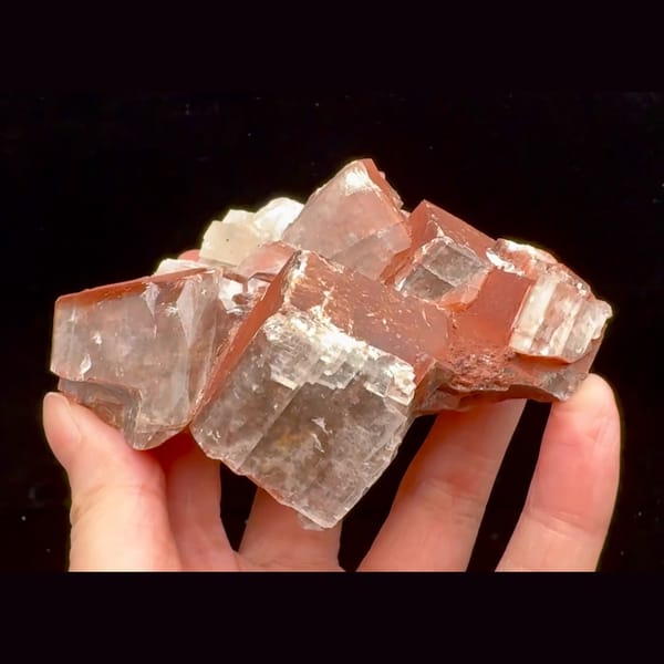 Chocolate calcite cluster — complete view