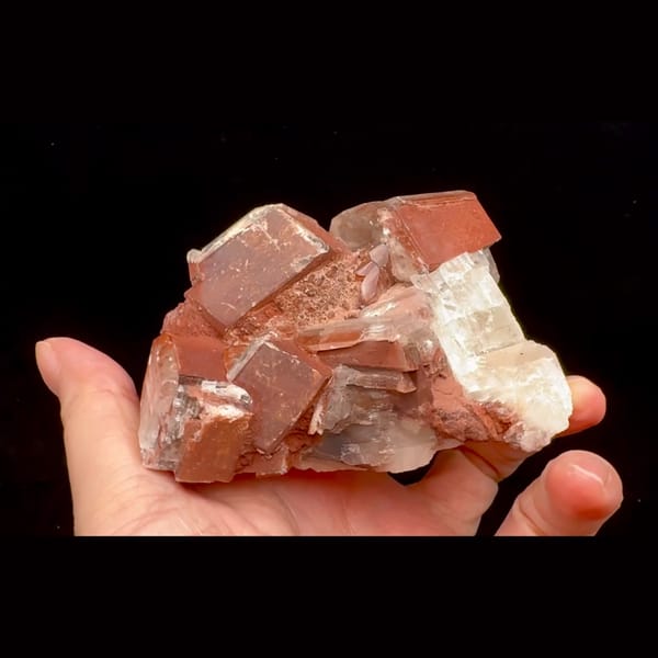 Chocolate calcite cluster — detail view