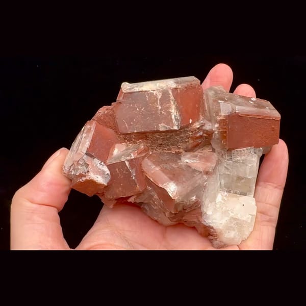 Chocolate calcite cluster — detail view