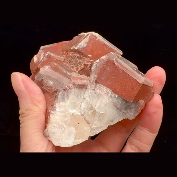 Chocolate calcite cluster — detail view