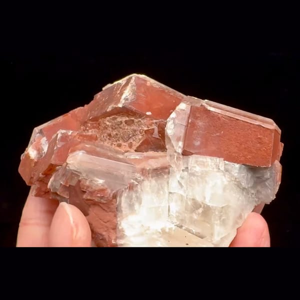 Chocolate calcite cluster — detail view