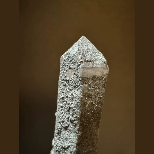 Double-terminated quartz with specular hematite from Inner Mongolia — alternate view