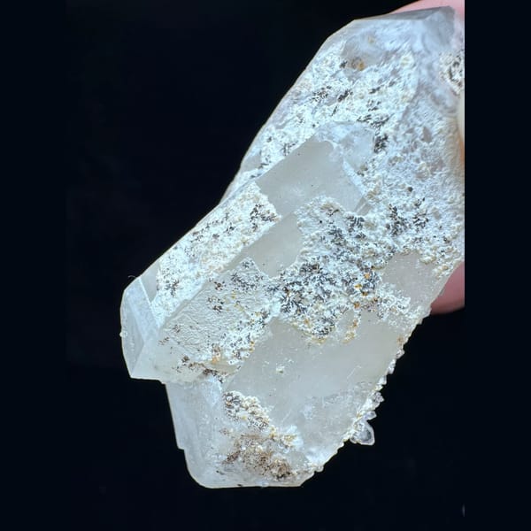 Double-terminated quartz with dolomite from Chenzhou Hunan — alternate view