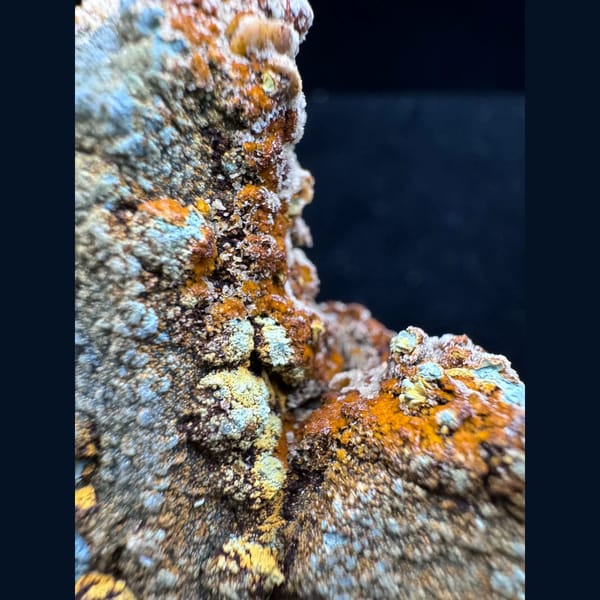 Quartz with colorful limonite from Inner Mongolia — detail view