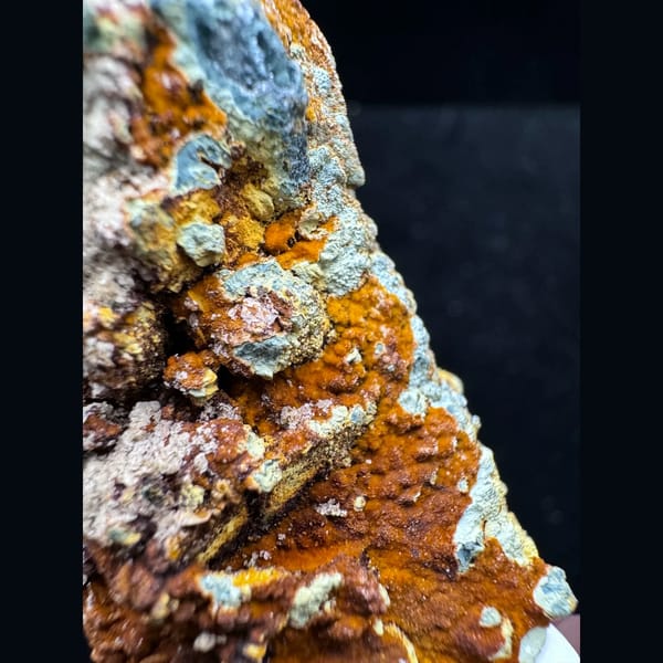 Quartz with colorful limonite from Inner Mongolia — detail view